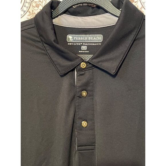 Pebble Beach Black Short Sleeve Polo Shirt Size XL - Picture 7 of 9